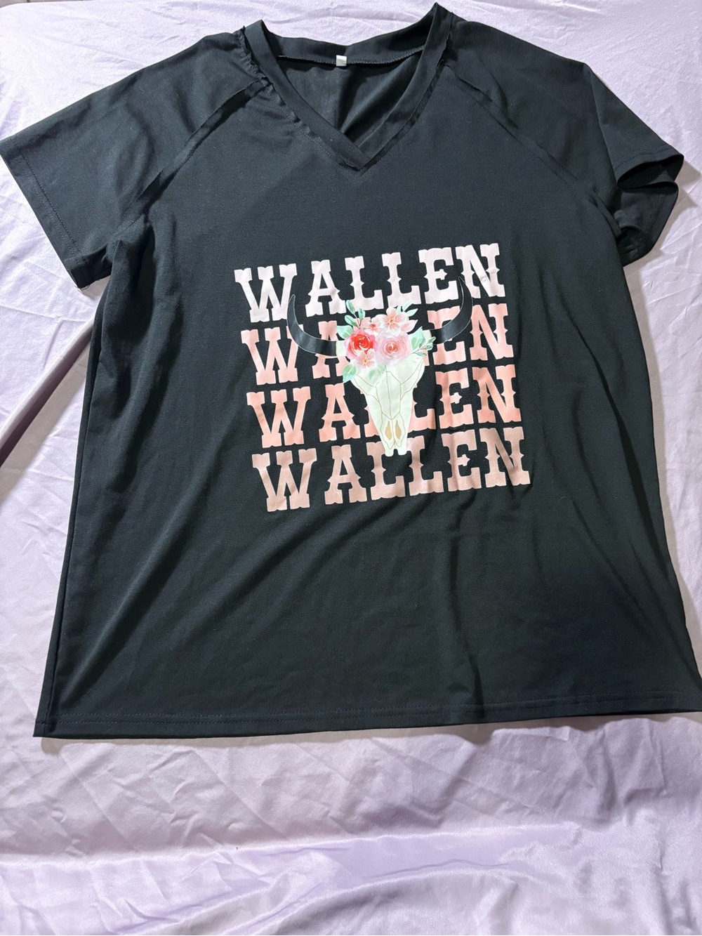 Morgan wallen Black V-Neck Graphic Women's Tee
